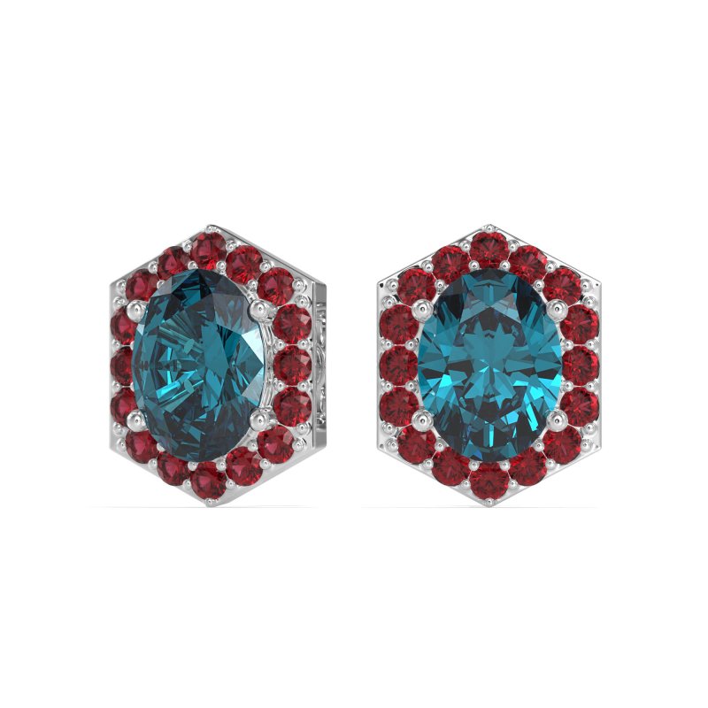 Vintage Oval Halo Stud Earrings