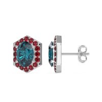 Vintage Oval Halo Stud Earrings