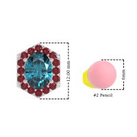Vintage Oval Halo Stud Earrings