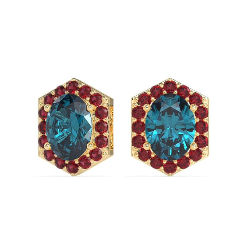 Vintage Oval Halo Stud Earrings