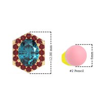 Vintage Oval Halo Stud Earrings
