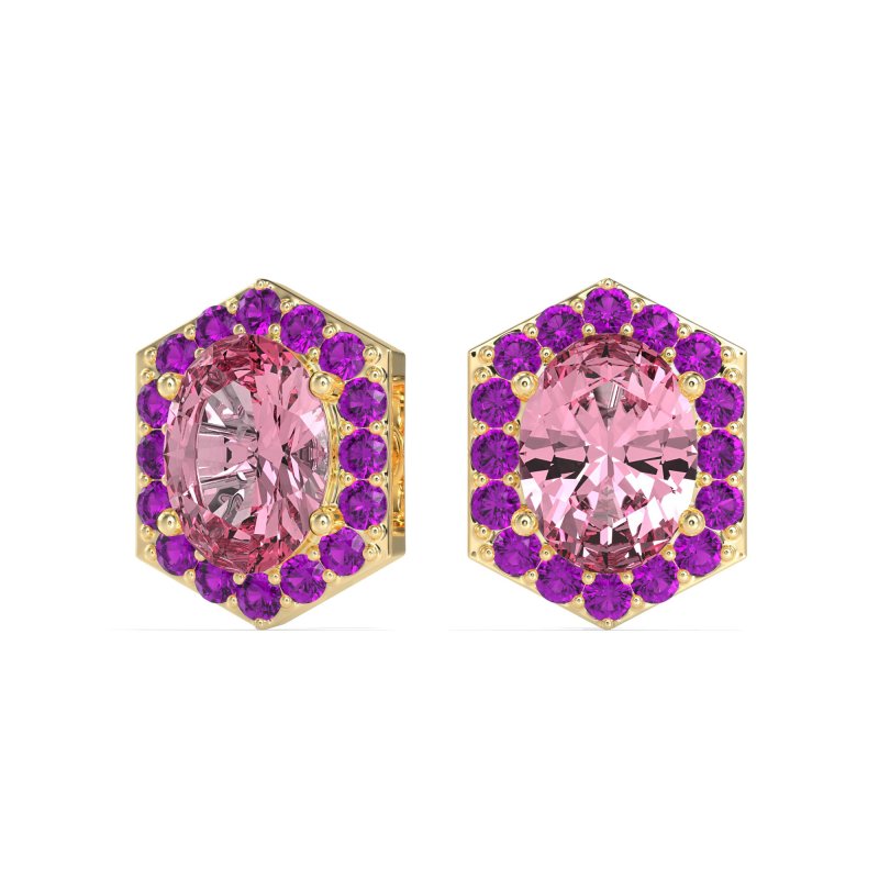 Vintage Oval Halo Stud Earrings