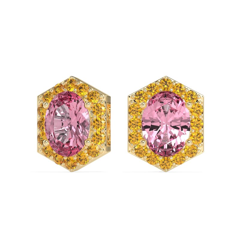 Vintage Oval Halo Stud Earrings