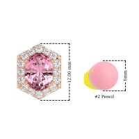 Vintage Oval Halo Stud Earrings