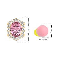 Vintage Oval Halo Stud Earrings