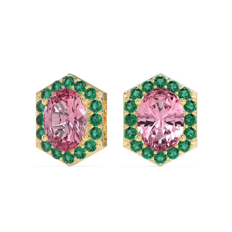 Vintage Oval Halo Stud Earrings