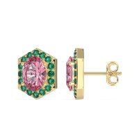 Vintage Oval Halo Stud Earrings