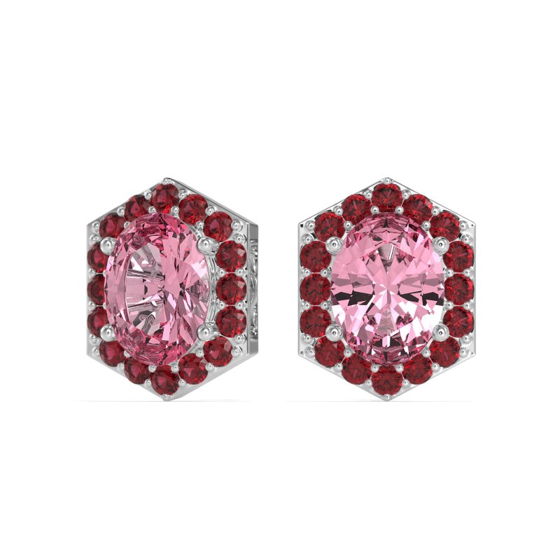 Vintage Oval Halo Stud Earrings
