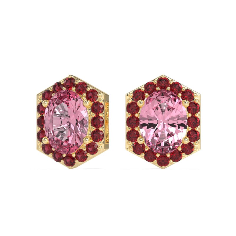 Vintage Oval Halo Stud Earrings