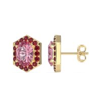 Vintage Oval Halo Stud Earrings