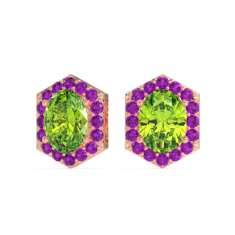 Vintage Oval Halo Stud Earrings