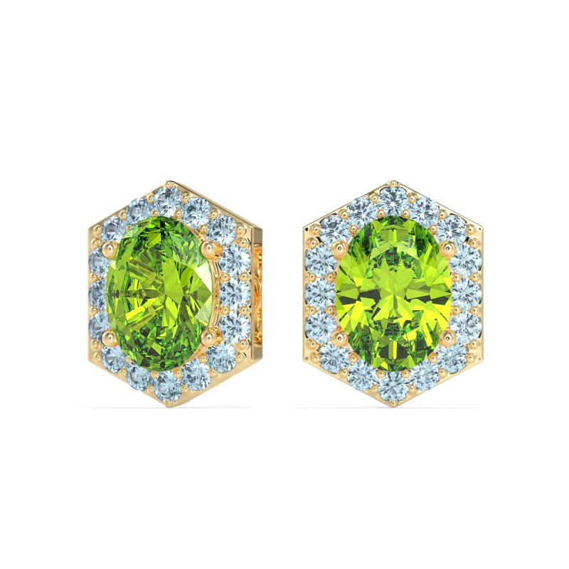 Vintage Oval Halo Stud Earrings