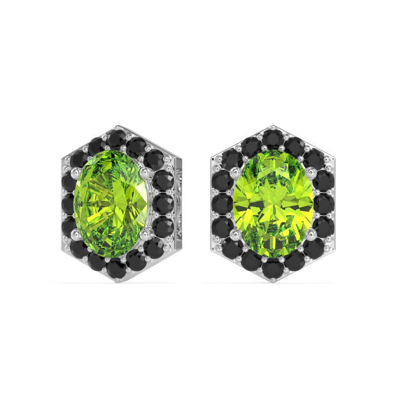 Vintage Oval Halo Stud Earrings
