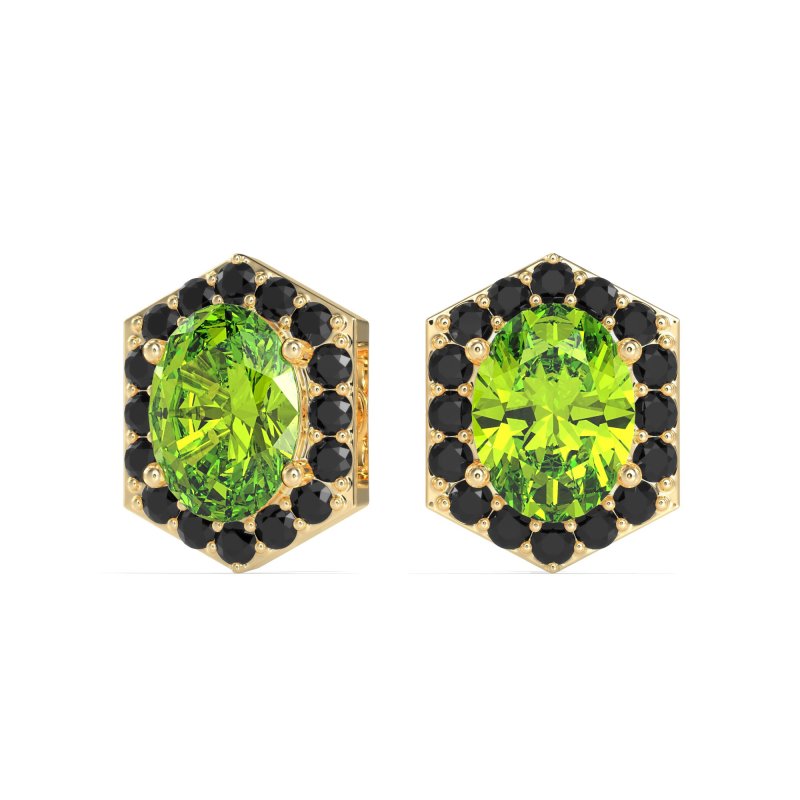 Vintage Oval Halo Stud Earrings