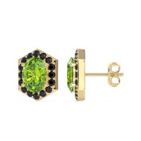 Vintage Oval Halo Stud Earrings