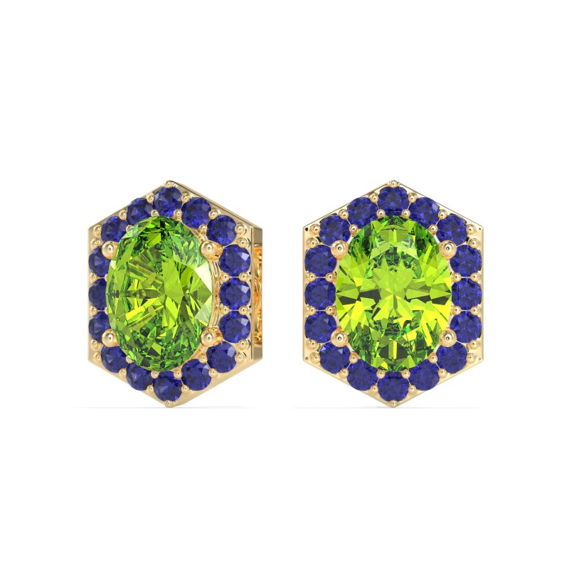 Vintage Oval Halo Stud Earrings