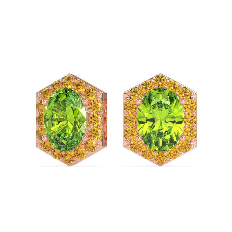 Vintage Oval Halo Stud Earrings