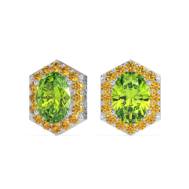 Vintage Oval Halo Stud Earrings