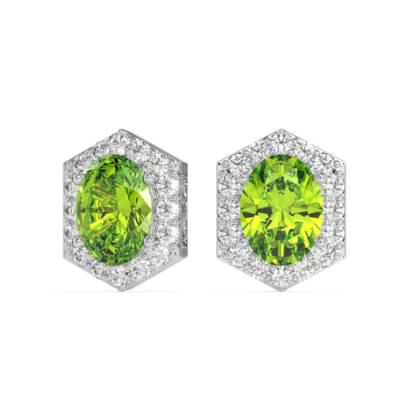 Vintage Oval Halo Stud Earrings