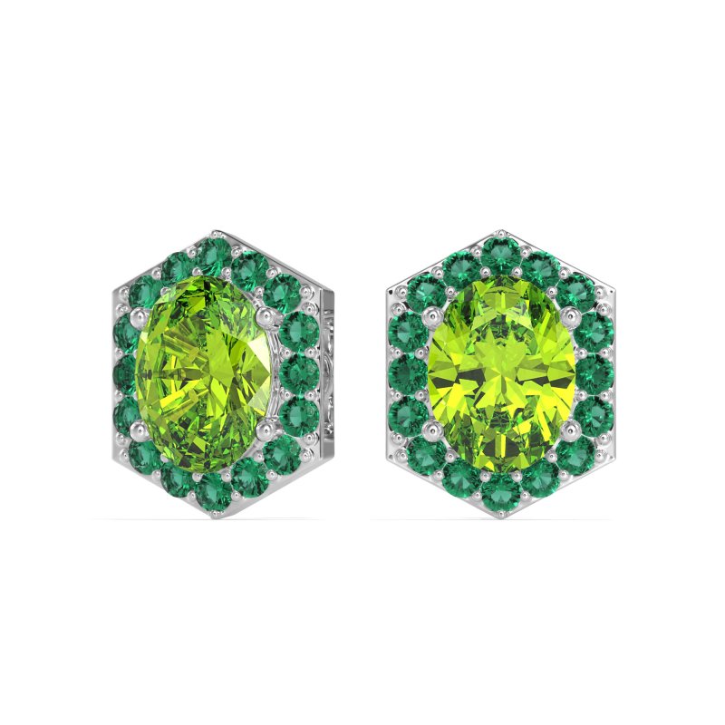 Vintage Oval Halo Stud Earrings