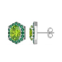 Vintage Oval Halo Stud Earrings
