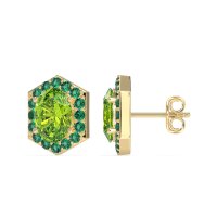 Vintage Oval Halo Stud Earrings