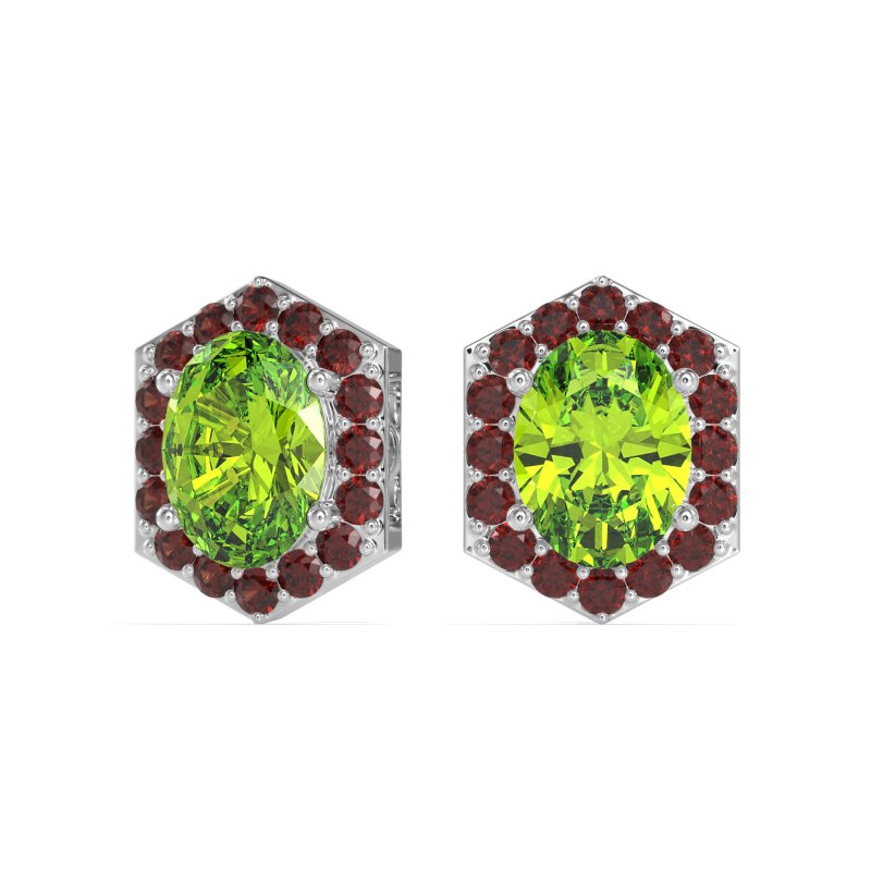 Vintage Oval Halo Stud Earrings