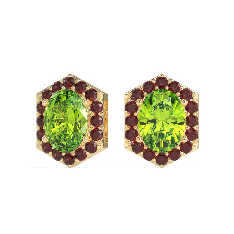 Vintage Oval Halo Stud Earrings