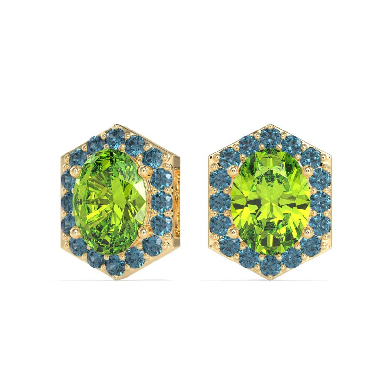 Vintage Oval Halo Stud Earrings