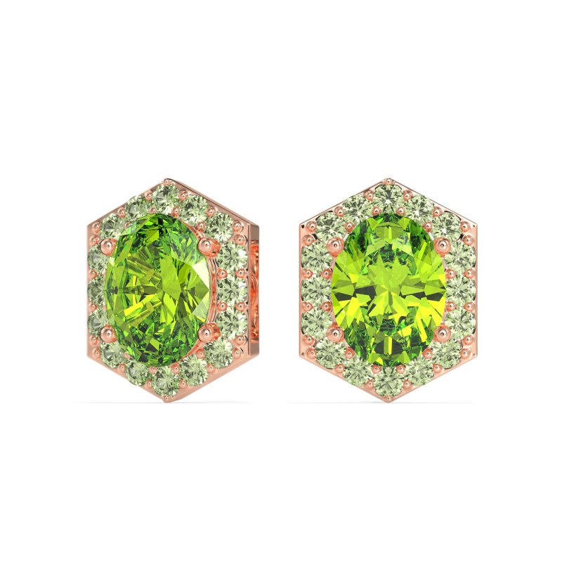 Vintage Oval Halo Stud Earrings