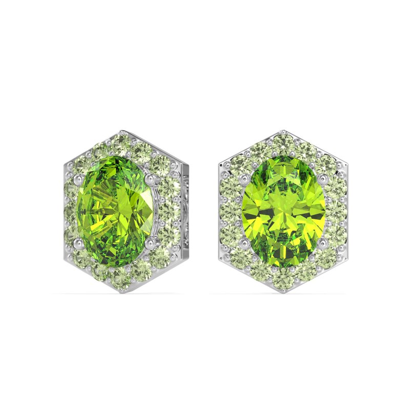 Vintage Oval Halo Stud Earrings