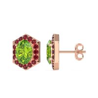 Vintage Oval Halo Stud Earrings