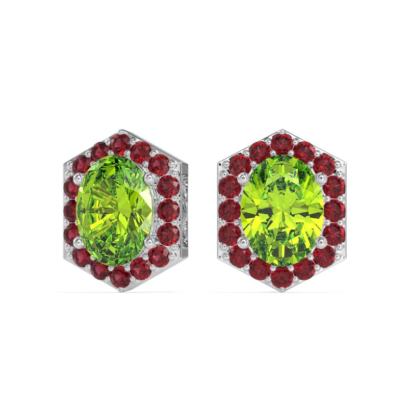 Vintage Oval Halo Stud Earrings