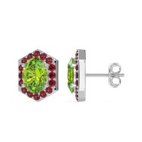 Vintage Oval Halo Stud Earrings