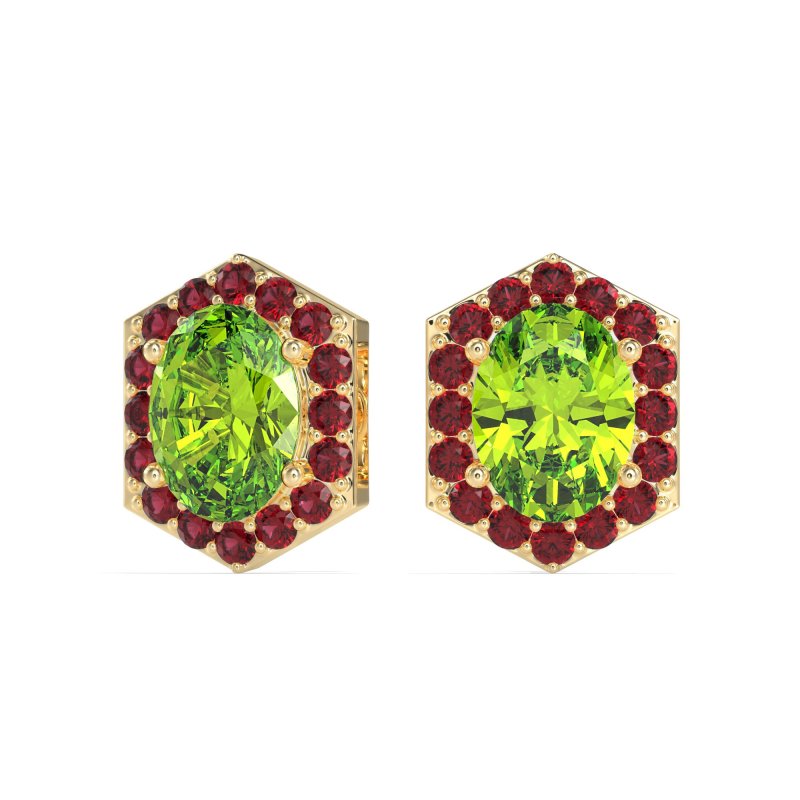 Vintage Oval Halo Stud Earrings