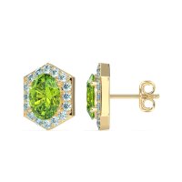 Vintage Oval Halo Stud Earrings