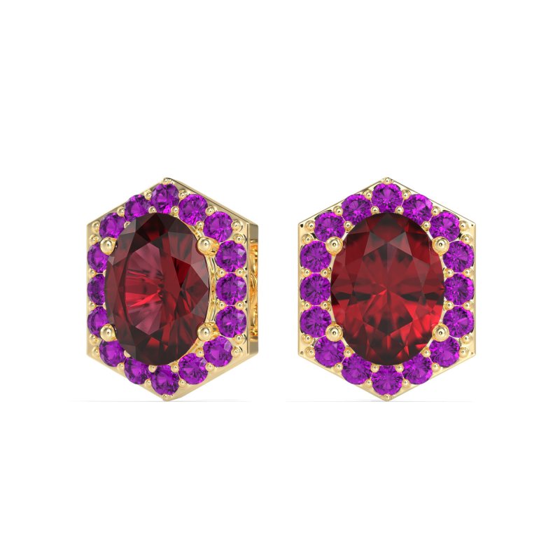 Vintage Oval Halo Stud Earrings