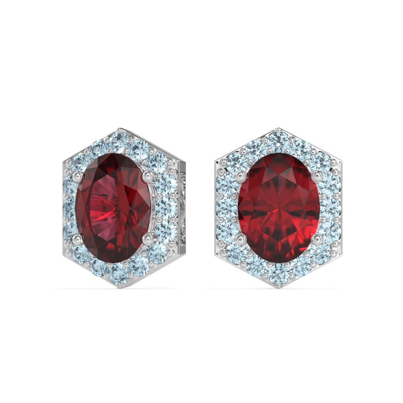 Vintage Oval Halo Stud Earrings