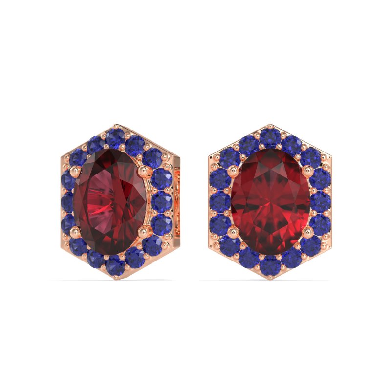 Vintage Oval Halo Stud Earrings