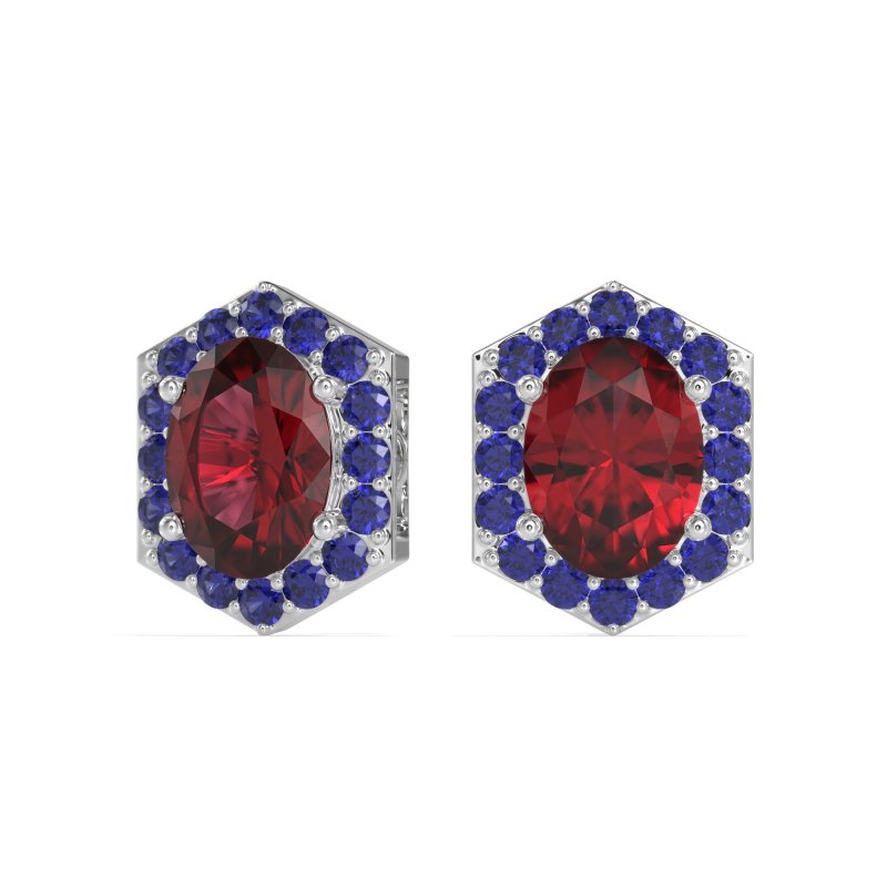Vintage Oval Halo Stud Earrings