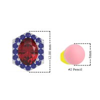 Vintage Oval Halo Stud Earrings
