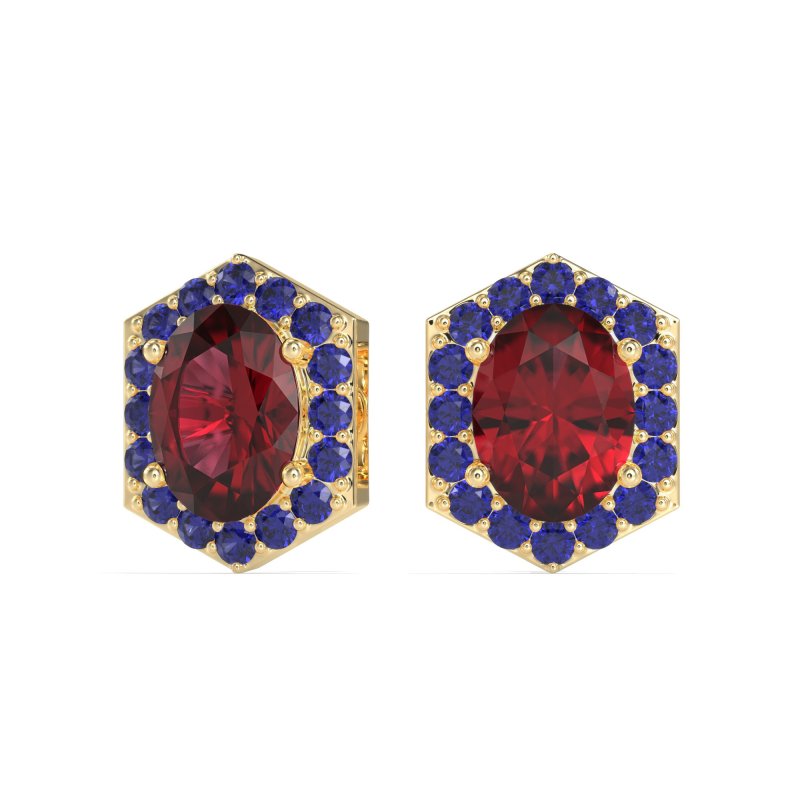 Vintage Oval Halo Stud Earrings