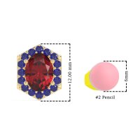 Vintage Oval Halo Stud Earrings