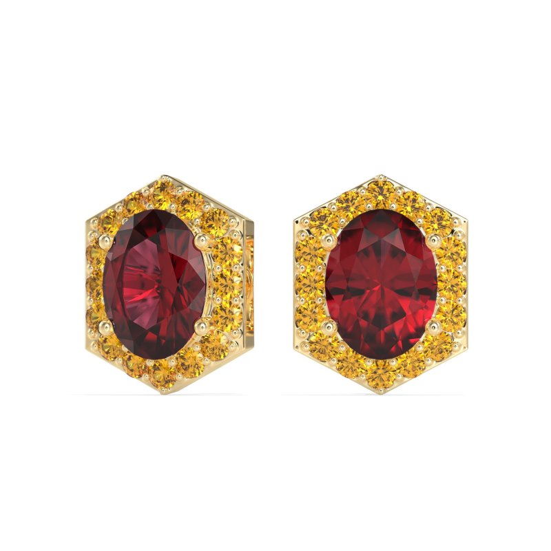 Vintage Oval Halo Stud Earrings