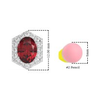 Vintage Oval Halo Stud Earrings