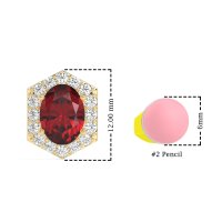 Vintage Oval Halo Stud Earrings