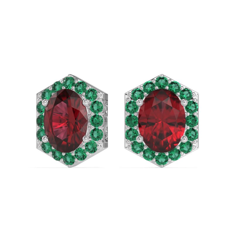 Vintage Oval Halo Stud Earrings