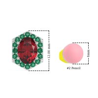 Vintage Oval Halo Stud Earrings