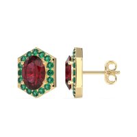 Vintage Oval Halo Stud Earrings