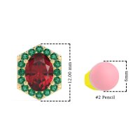 Vintage Oval Halo Stud Earrings